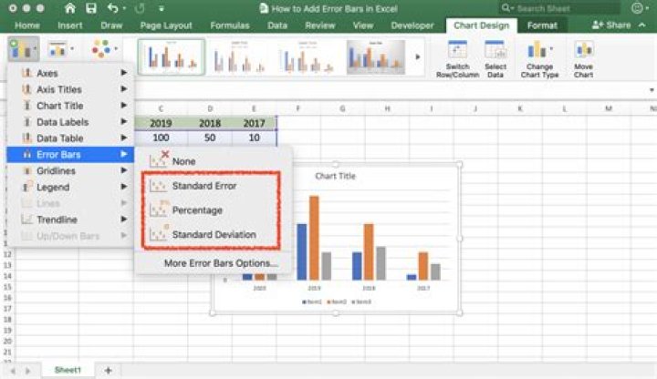 Add error bars Excel
