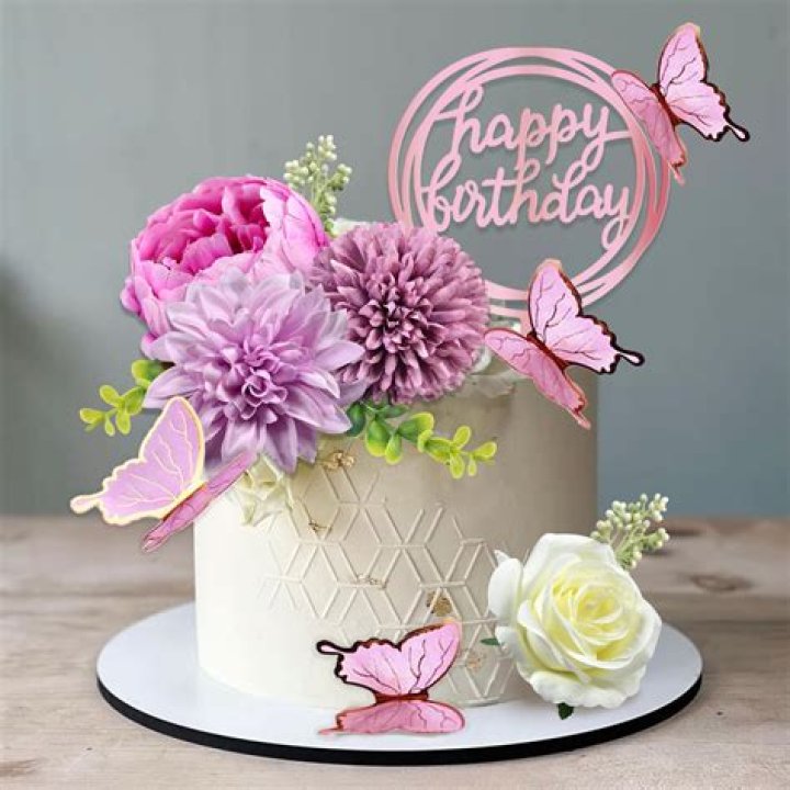 Birthday cake with flowers for woman with name Birthday cake with flowers for woman with name