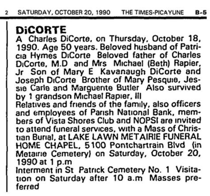 Charles Dicorte Obituary