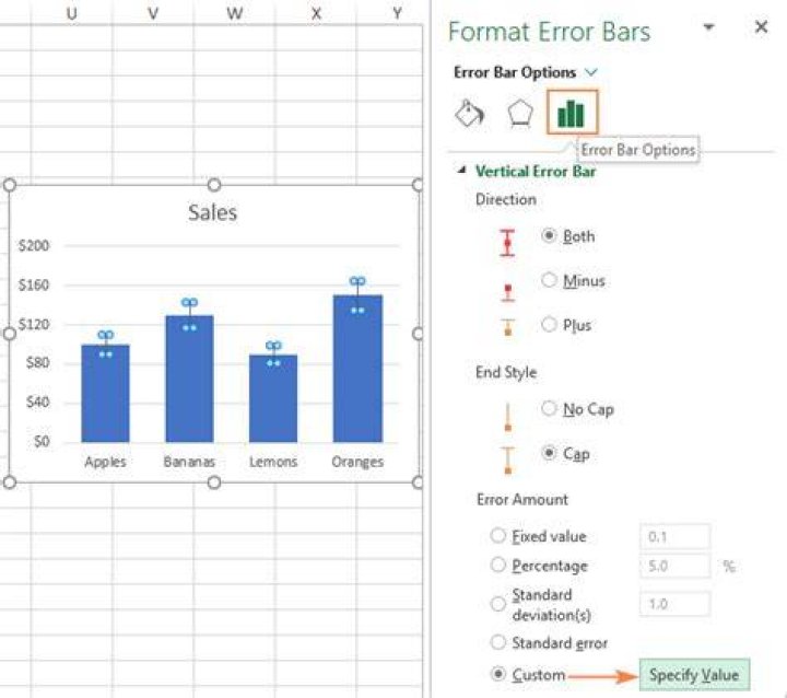 Error bars Excel