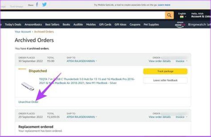 How to archive Amazon orders