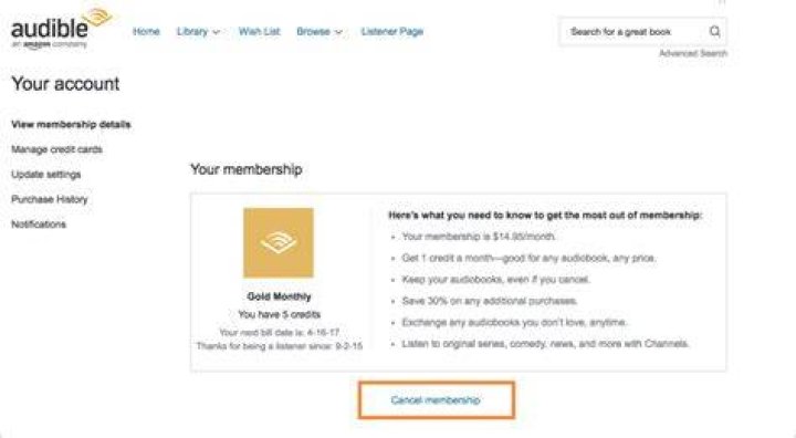 How to cancel Audible