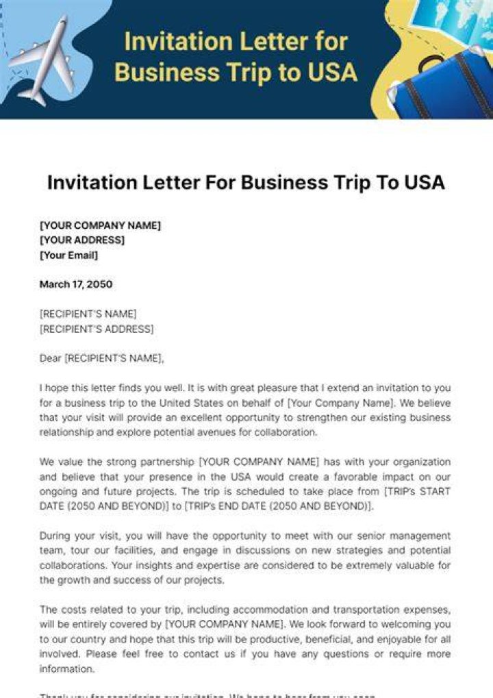 Invitation for a business trip