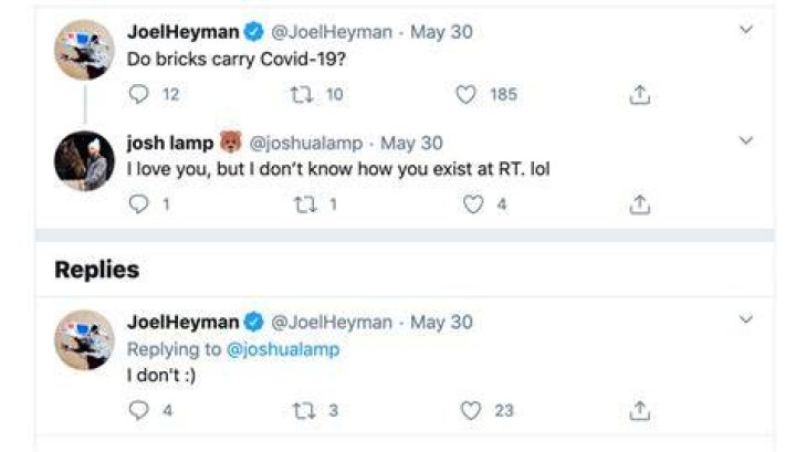joel heyman tweets