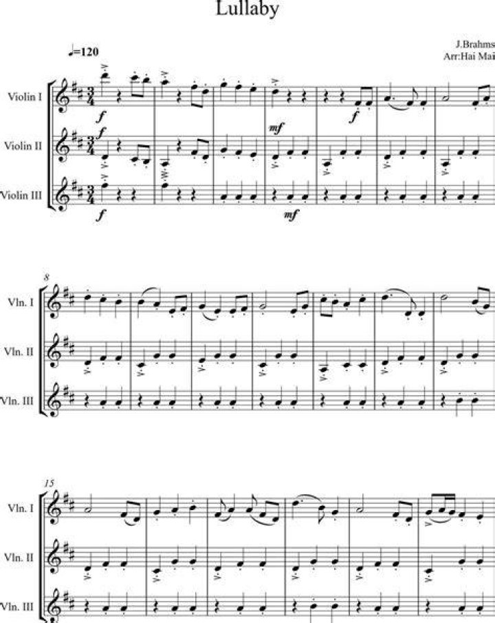 Lullaby song by Brahms [violin, viola, kalimba] - classical music kalimba tabs