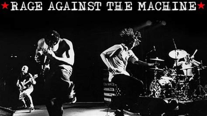 Rage Against the Machine performing in New York City. 