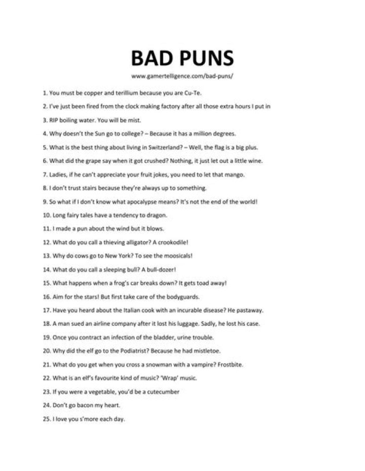really bad puns