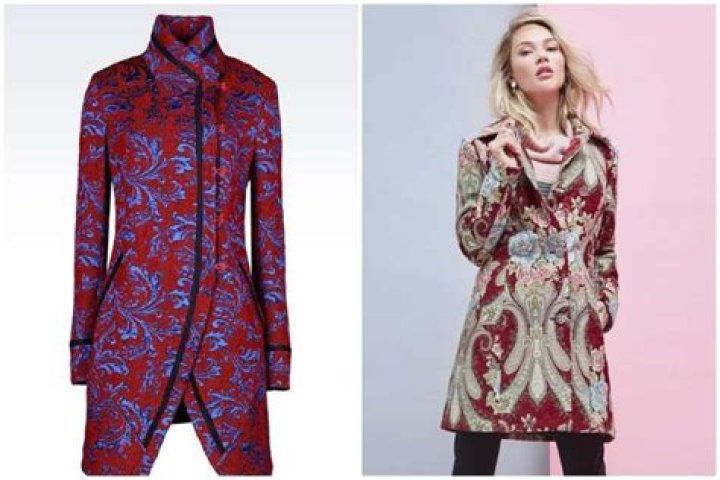 Variations of damask wrap coat styles Variations of damask wrap coat styles