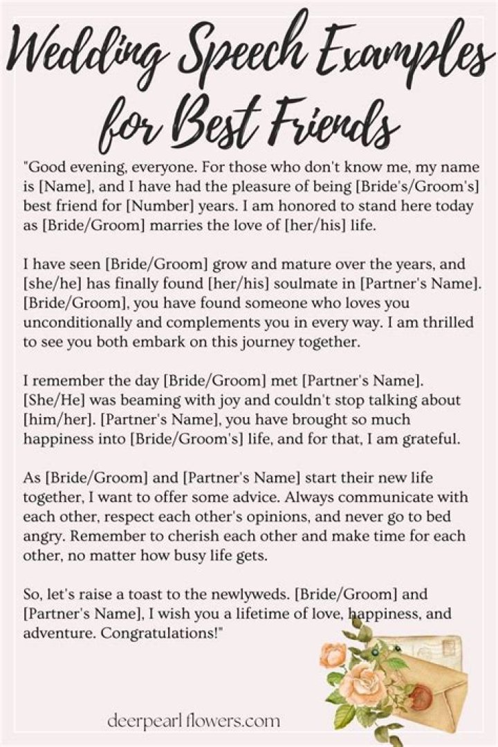 Wedding speeches for best friend