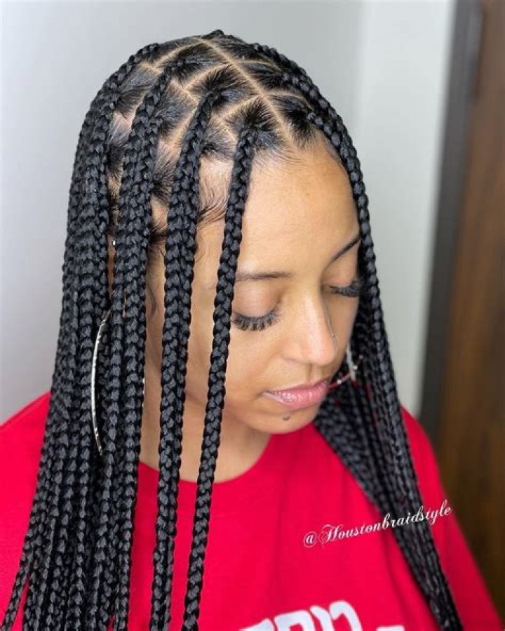 White and Black Nigerian braids for round face White and Black Nigerian braids for round face