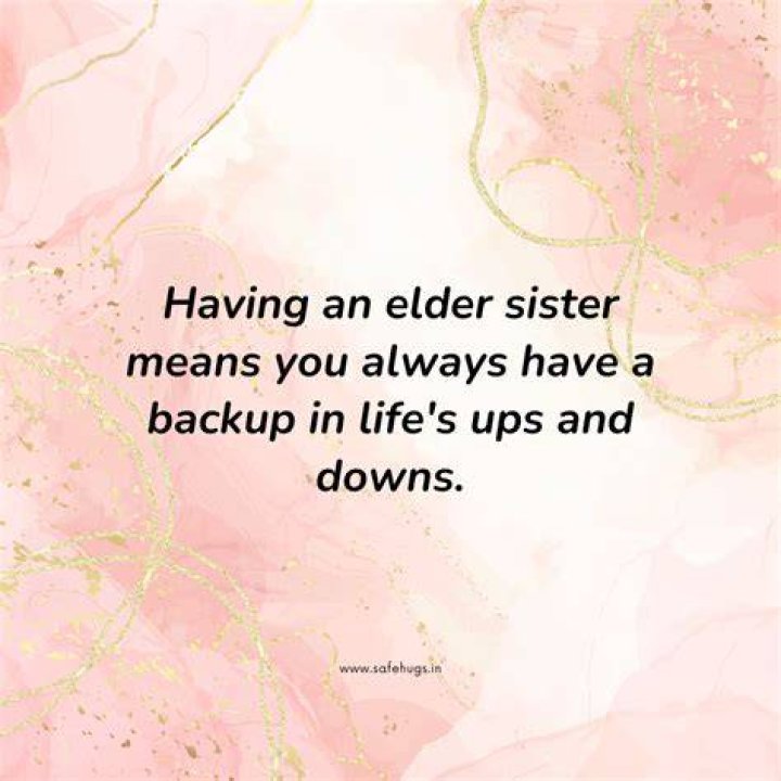Your elder sister will always be older than you.